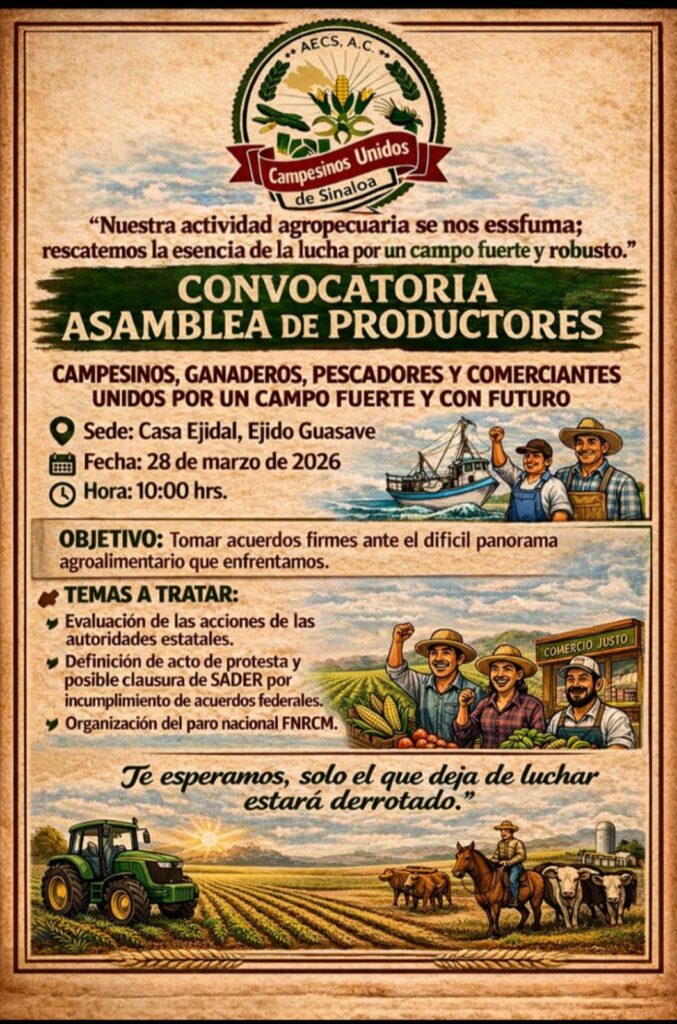 Flyer asamblea de productores