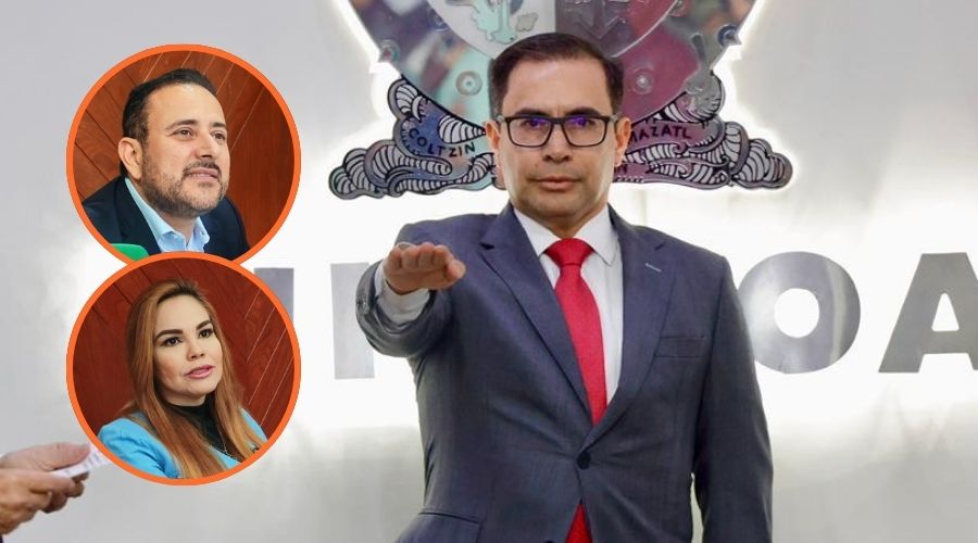 Paola Garate, Jorge Antonio González Flores junto a Sinuhé Téllez López