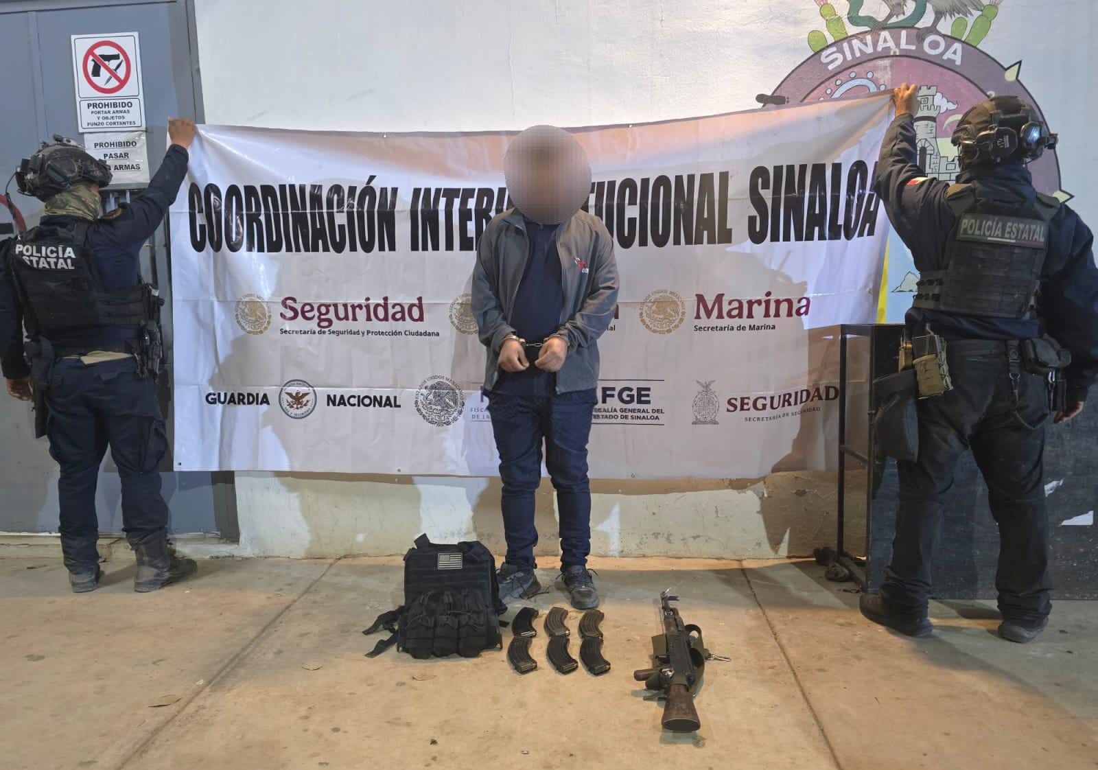 Elementos estatales detienen a civil armado en El Rosario