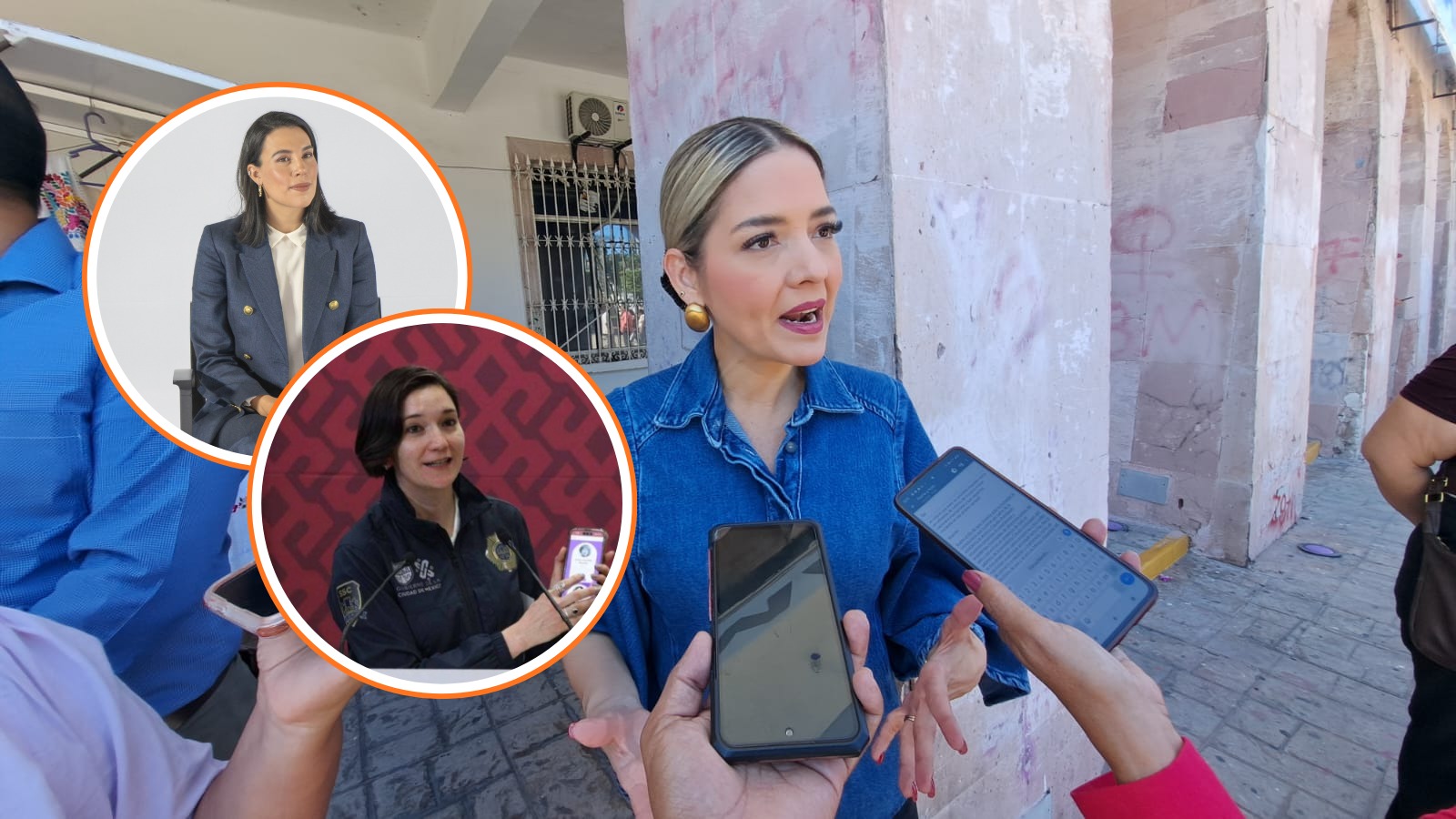 Alcaldesa de Mazatlán, Estrella Palacios junto a Josefina Rodríguez y Marcela Figueroa Franco