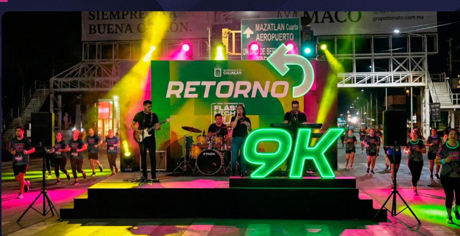 Templete con el 9k brilloso por luz led