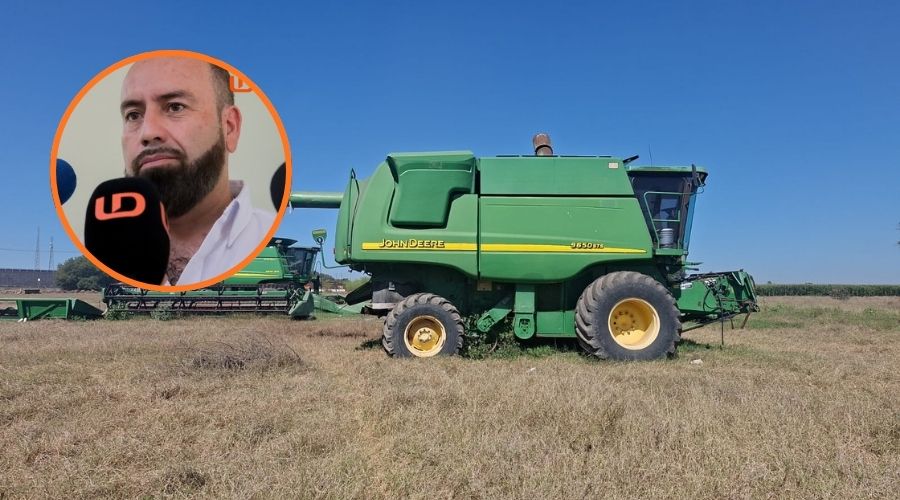 Máquina de agricultura y en un círculo, Froylan Rodríguez Novoa