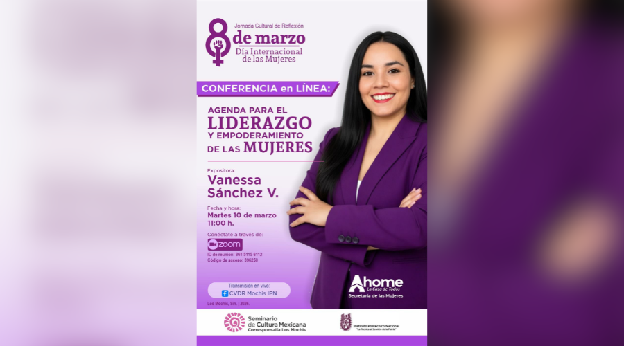 Banner oficial de la invitación a una conferencia en IPN