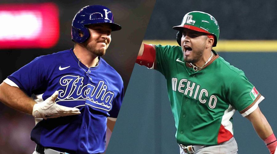 Jugadores de bésibol de Italia y México