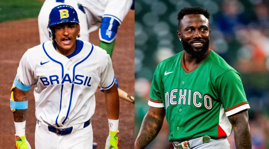 jugadores de beisbol en cancha