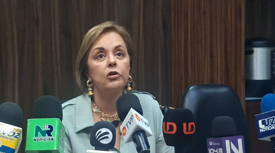 Kenya Moreno Díaz, dirigente de Coparmex en conferencia de prensa