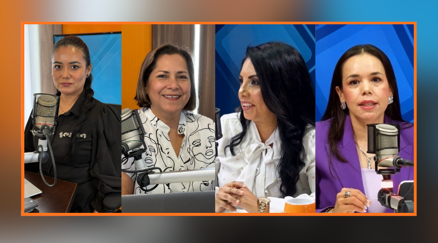 Reyna Araceli Tirado Gálvez, Carmen Meza, Jessi Jáuregui y Alma Aguirre posando para la foto