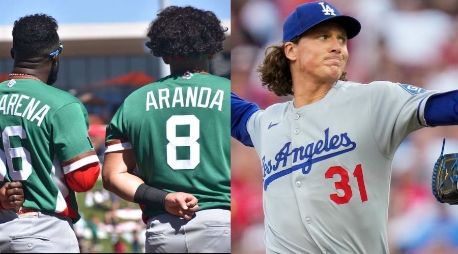 Jonathan Aranda junto a Tyler Glasnow