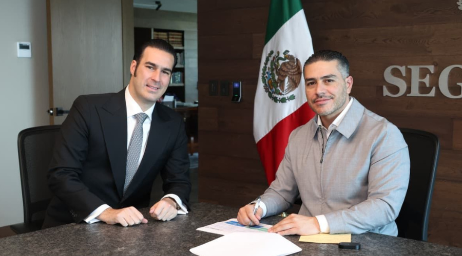 Miguel Torruco Garza junto con Omar García Harfuch secretario de seguridad pública