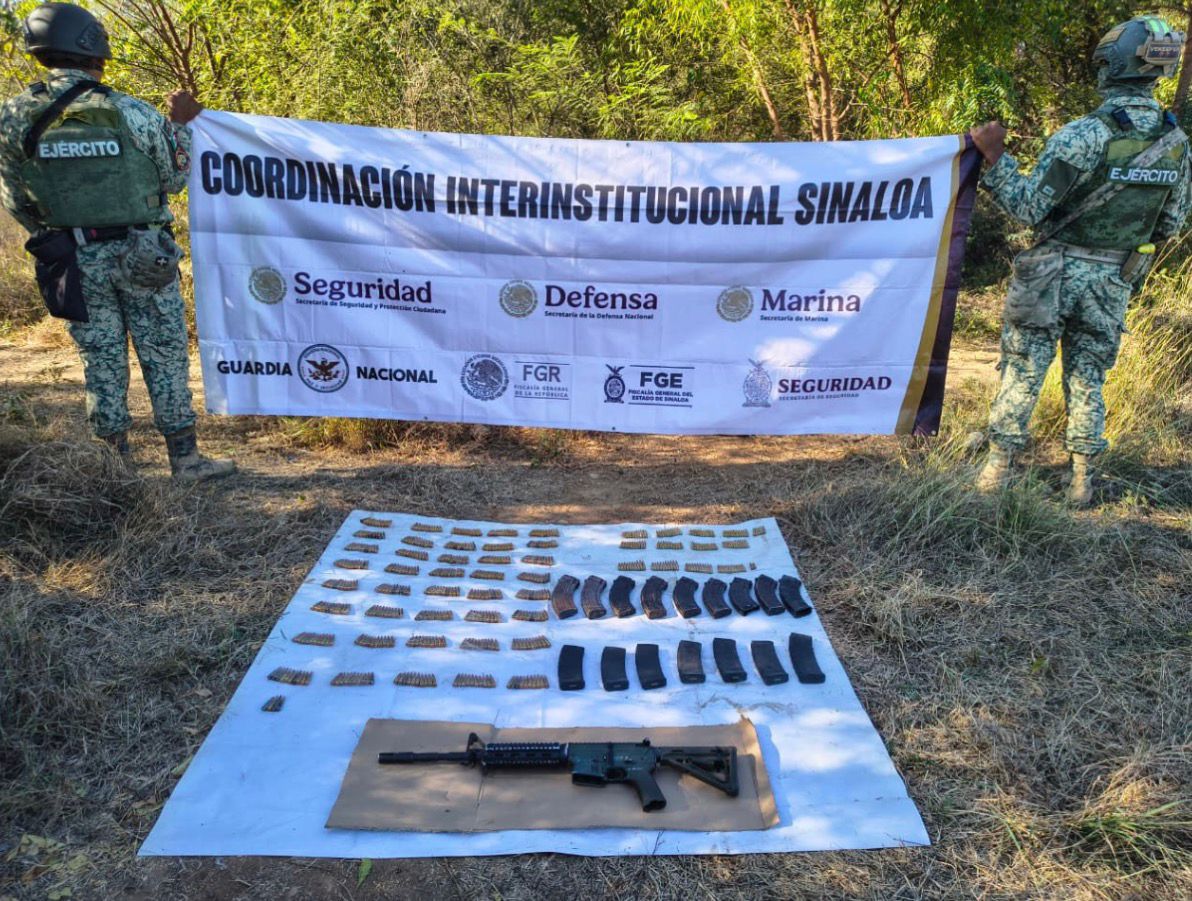 Aseguran un campamento, armas, municiones y cargadores