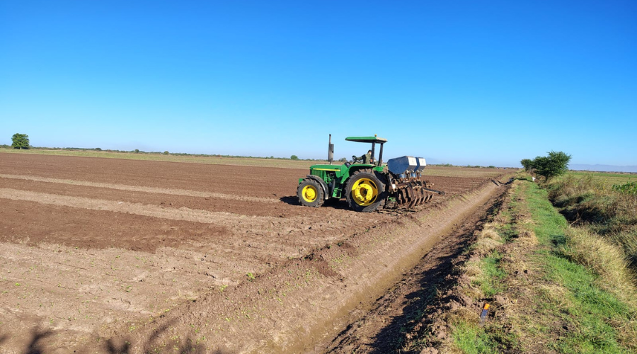 Maquinaria realizando trabajos en el campo