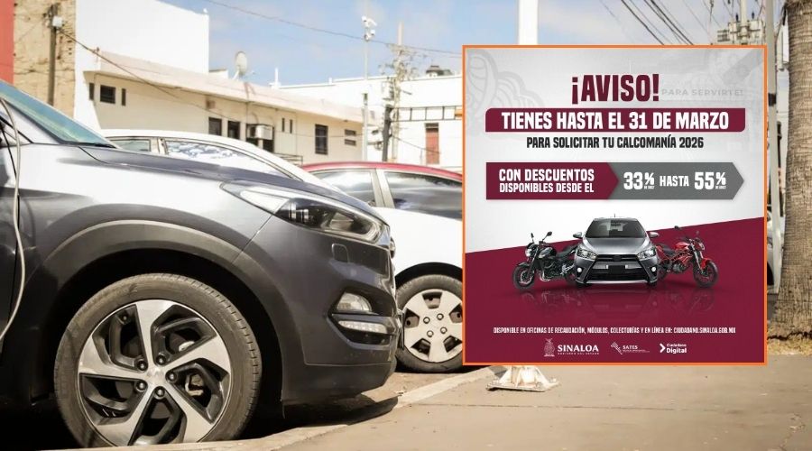 carros estacionados y en un recuadro un flyer