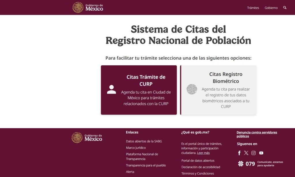 Para tramitar la CURP biométrica es necesario agendar una cita en línea