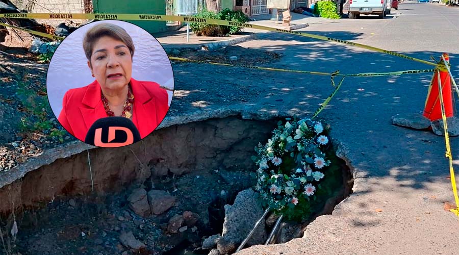 Socavón en Guasave Sinaloa donde un investigador del IPN falleció tras un accidente