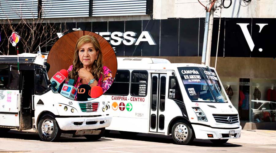 Autobuses del transporte urbano en Sinaloa y la diputada María Teresa Guerra Ochoa