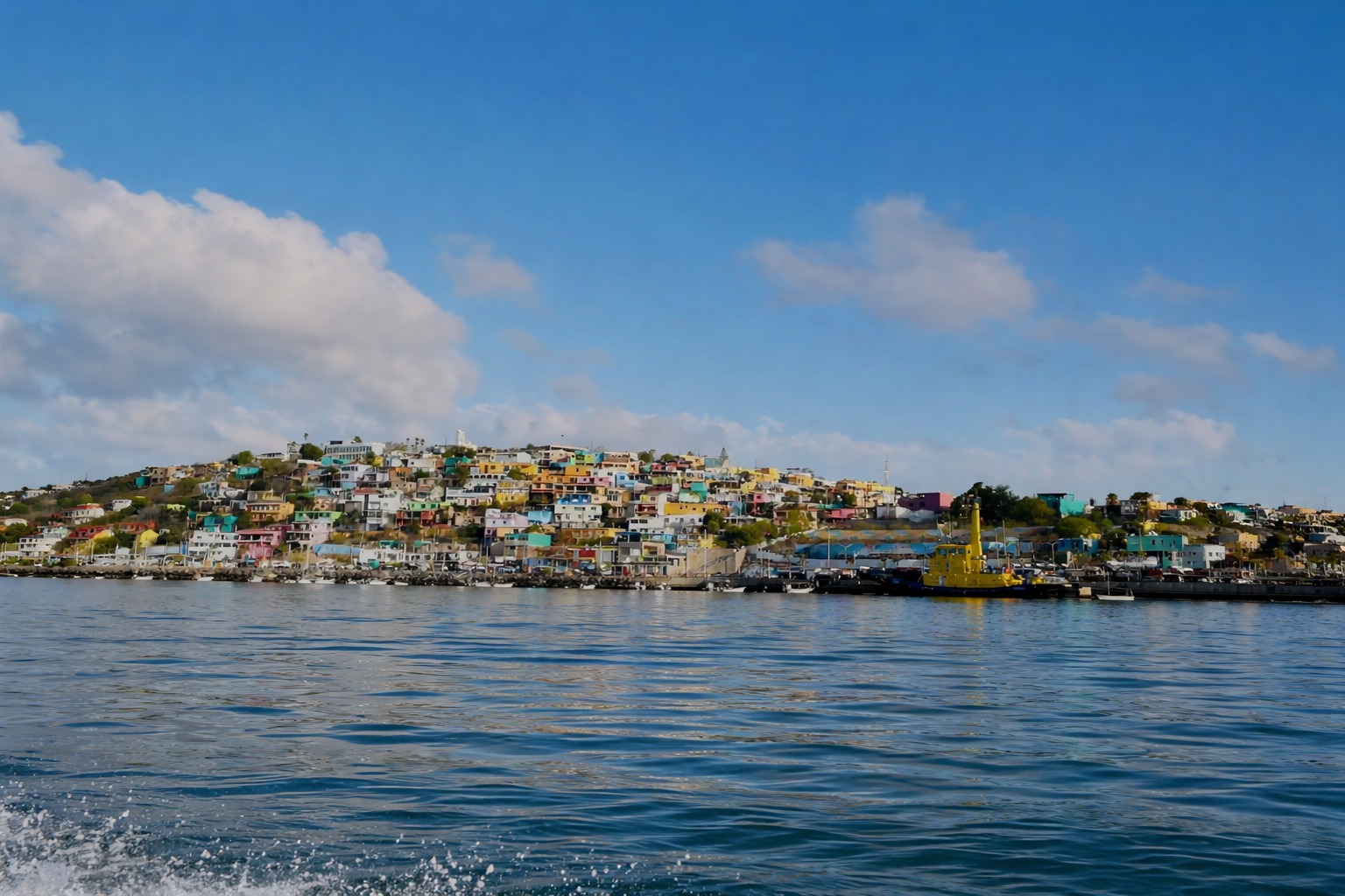 Casas en Topolobampo de colores y el mar