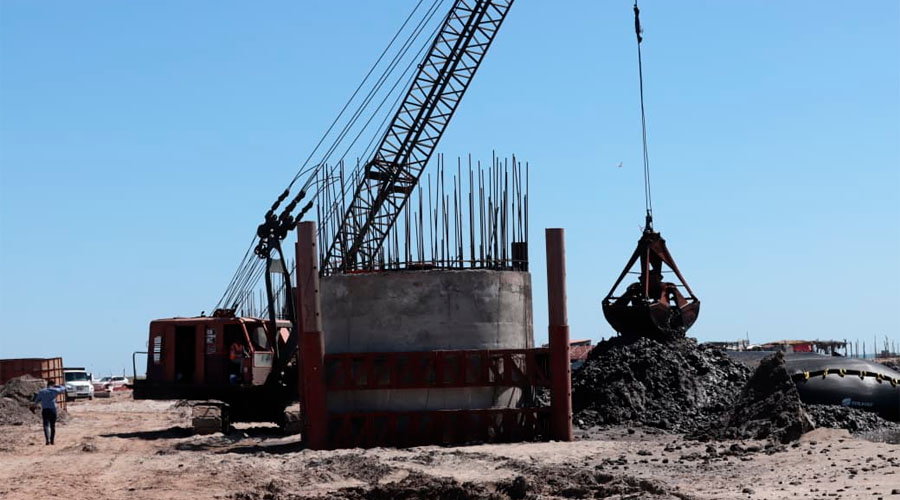 Trabajos de construcción de la carretera Bellavista-Boca del Río