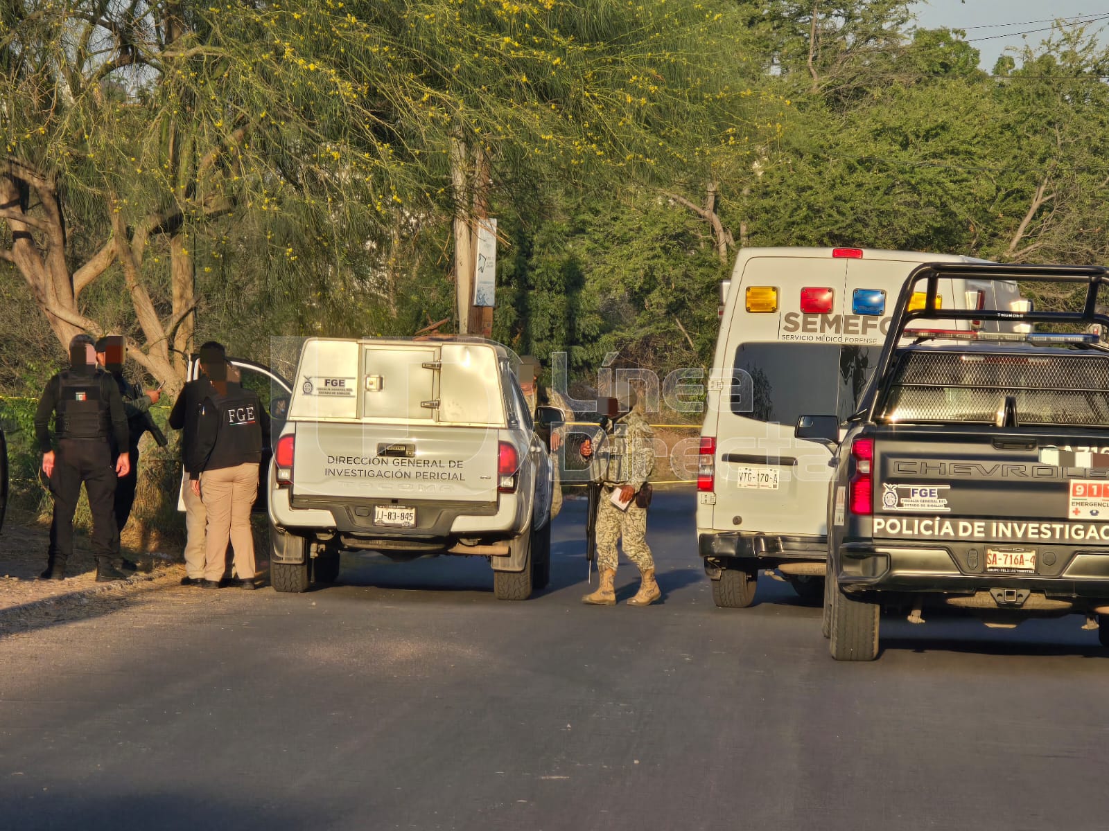 Unidades policiacas en una calle