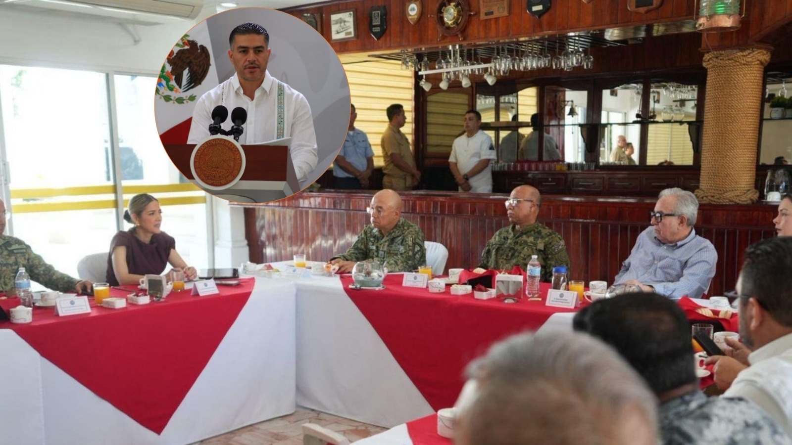 Visita de García Harfuch, Rocha encabeza Mesa de la Paz