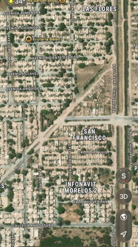 vista de satélite de la ciudad 