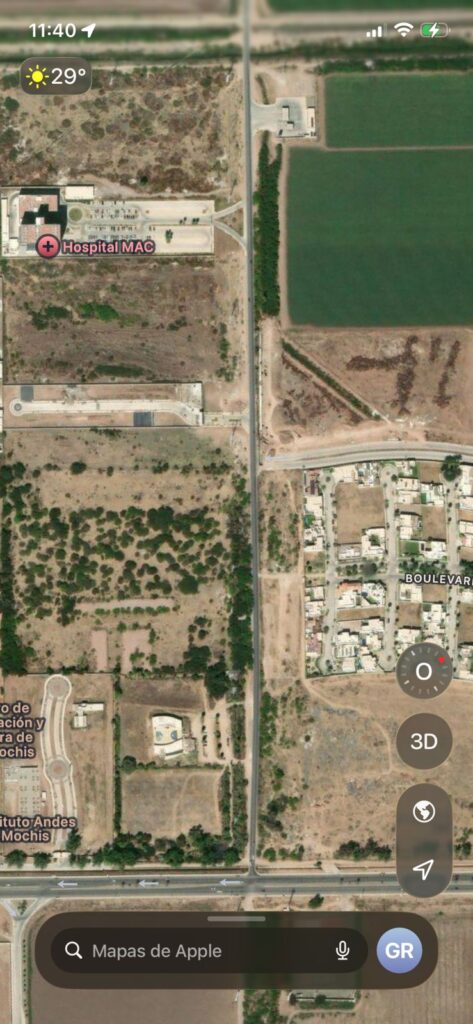 Zona de construcción del IMSS en Los Mochis