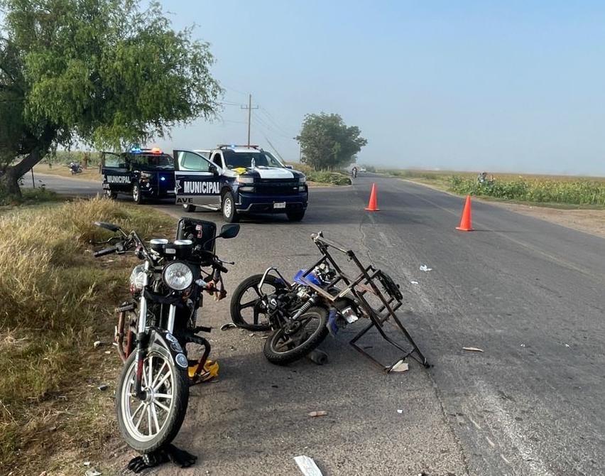 choque de motocicletas en Guasave