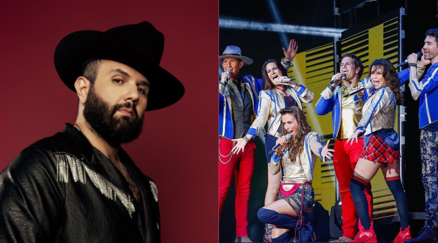 el cantante carín león junto con los integrantes de la banda de timbiriche