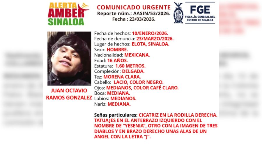 Ficha de búsqueda de Juan Octavio Ramos González