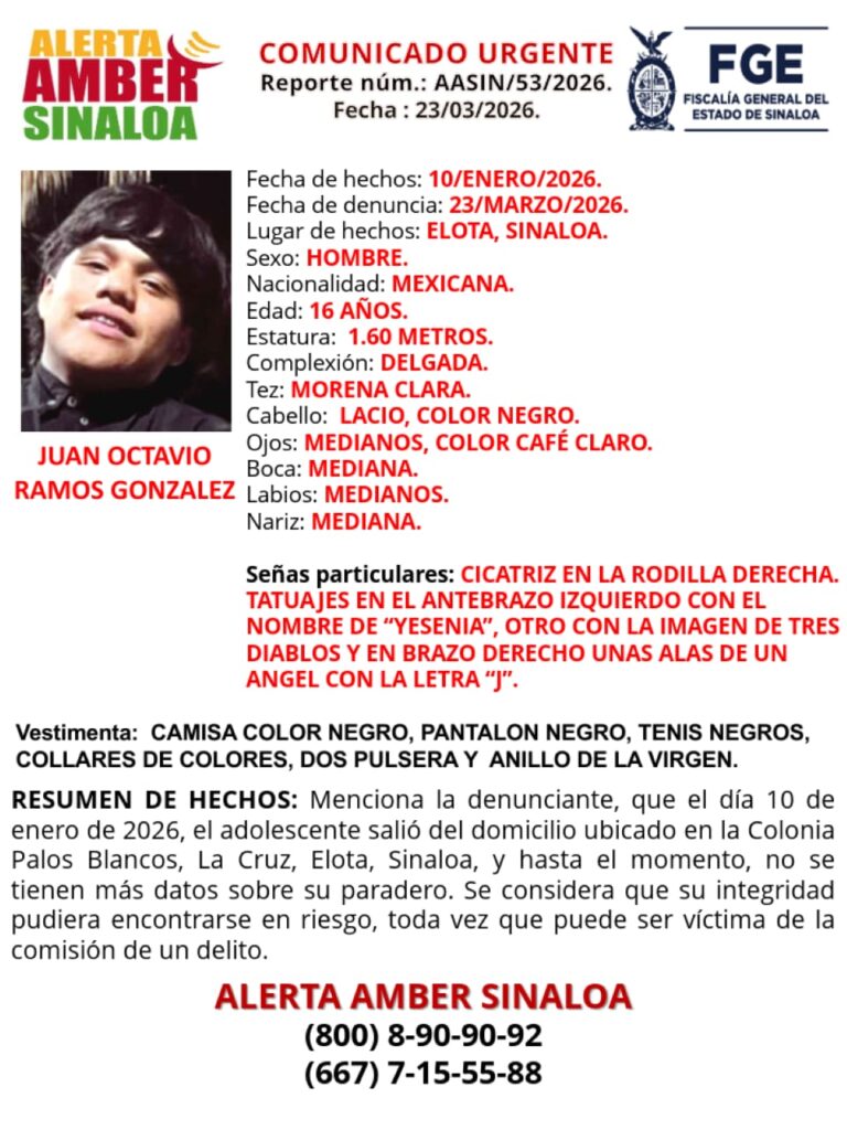 Ficha de búsqueda de Juan Octavio Ramos González