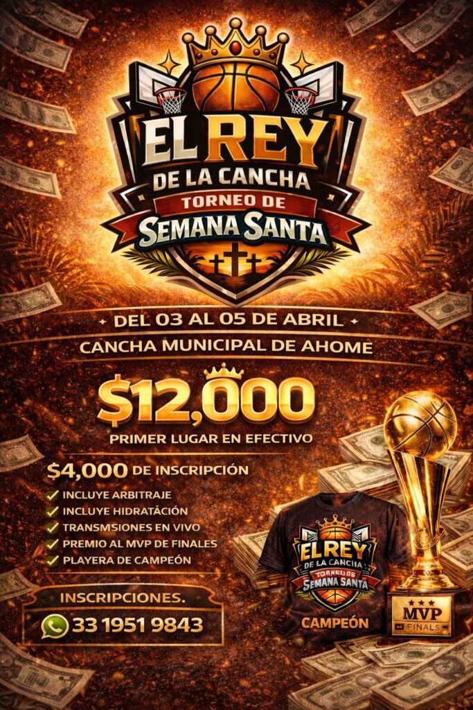 flyer oficial de una convocatoria de basquetball