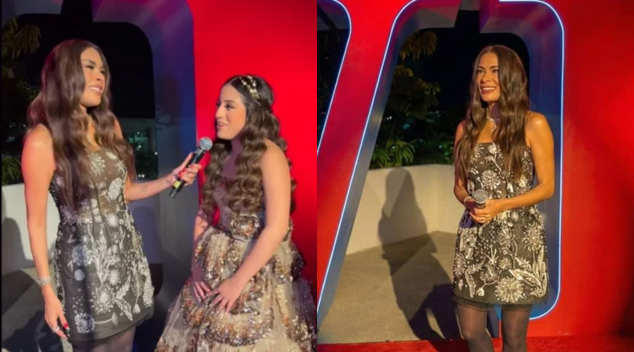 Galilea Montijo en la fiesta de XV años en Tabasco.