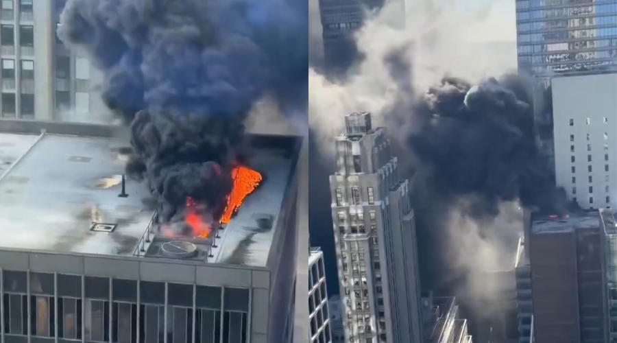 Incendio en rascacielos en Nueva York.