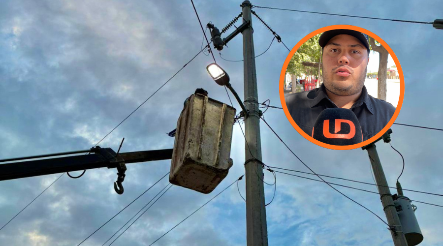 Reparación de luminarias y Gálvez Meza, de Servicios Públicos de Guasave
