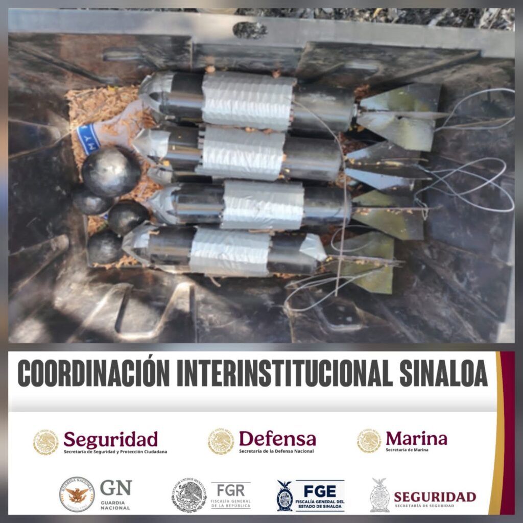 objetos explosivos dentro de caja