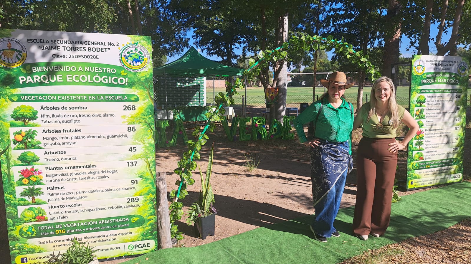 Cartel anunciando un parque ecológico