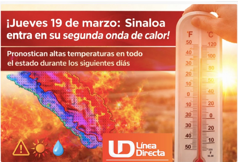 Ilustración con un termómetro y un mapa de México