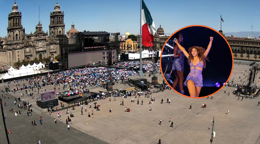 zócalo de la CDMX con círculo de Shakira