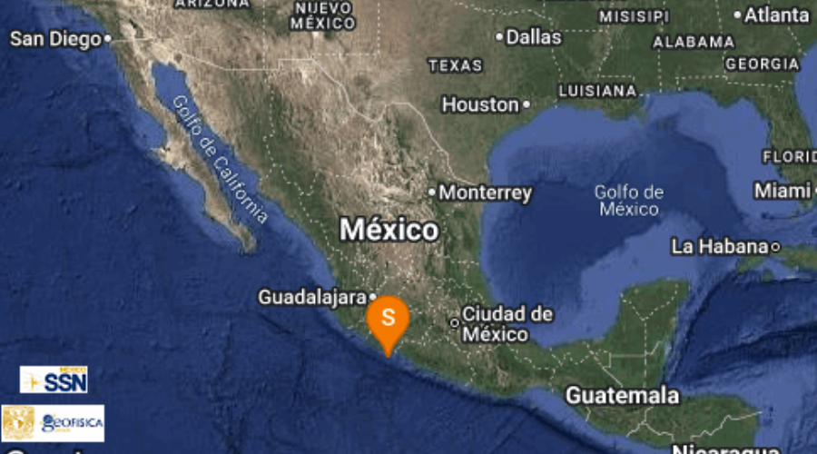 mapa con registro de sismo en Michoacán