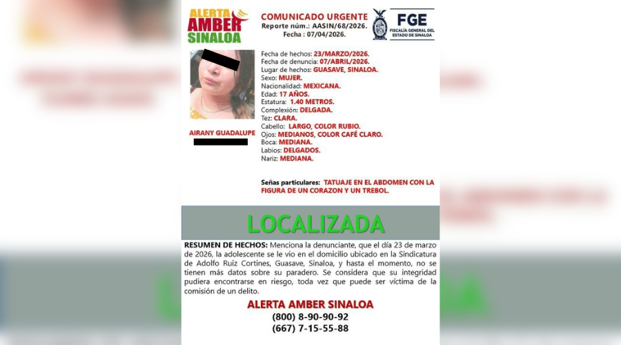 Ficha de búsqueda de Airany Guadalupe.