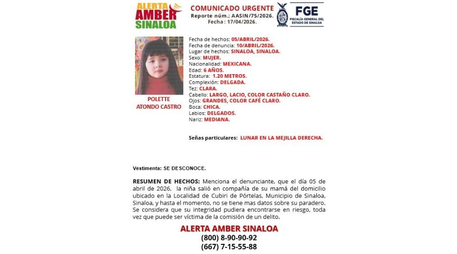 Ficha de búsqueda de una persona con información y una fotografía