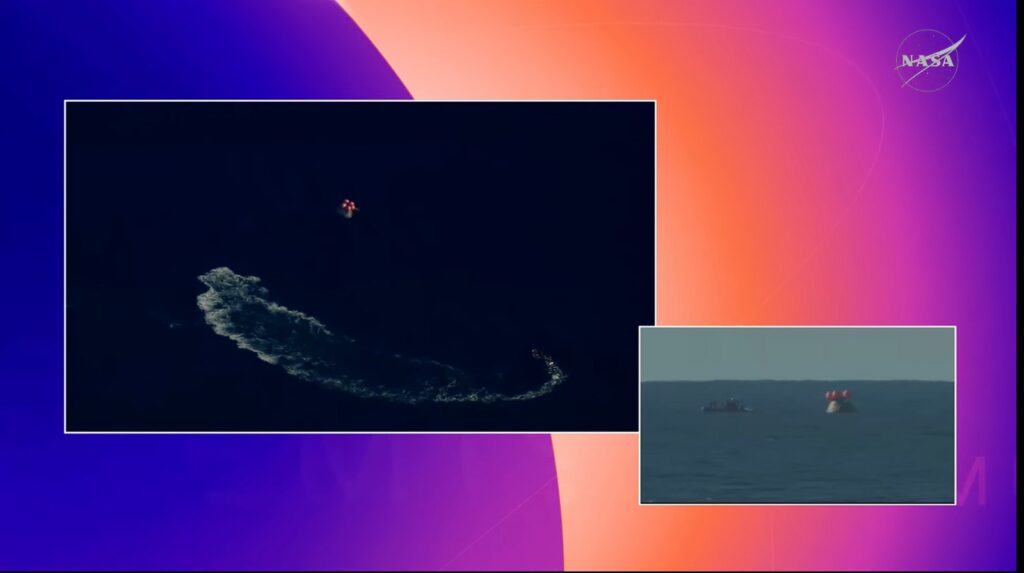 ¡Todo un éxito! Así fue el amerizaje de Artemis II en aguas del Pacífico: VIDEO