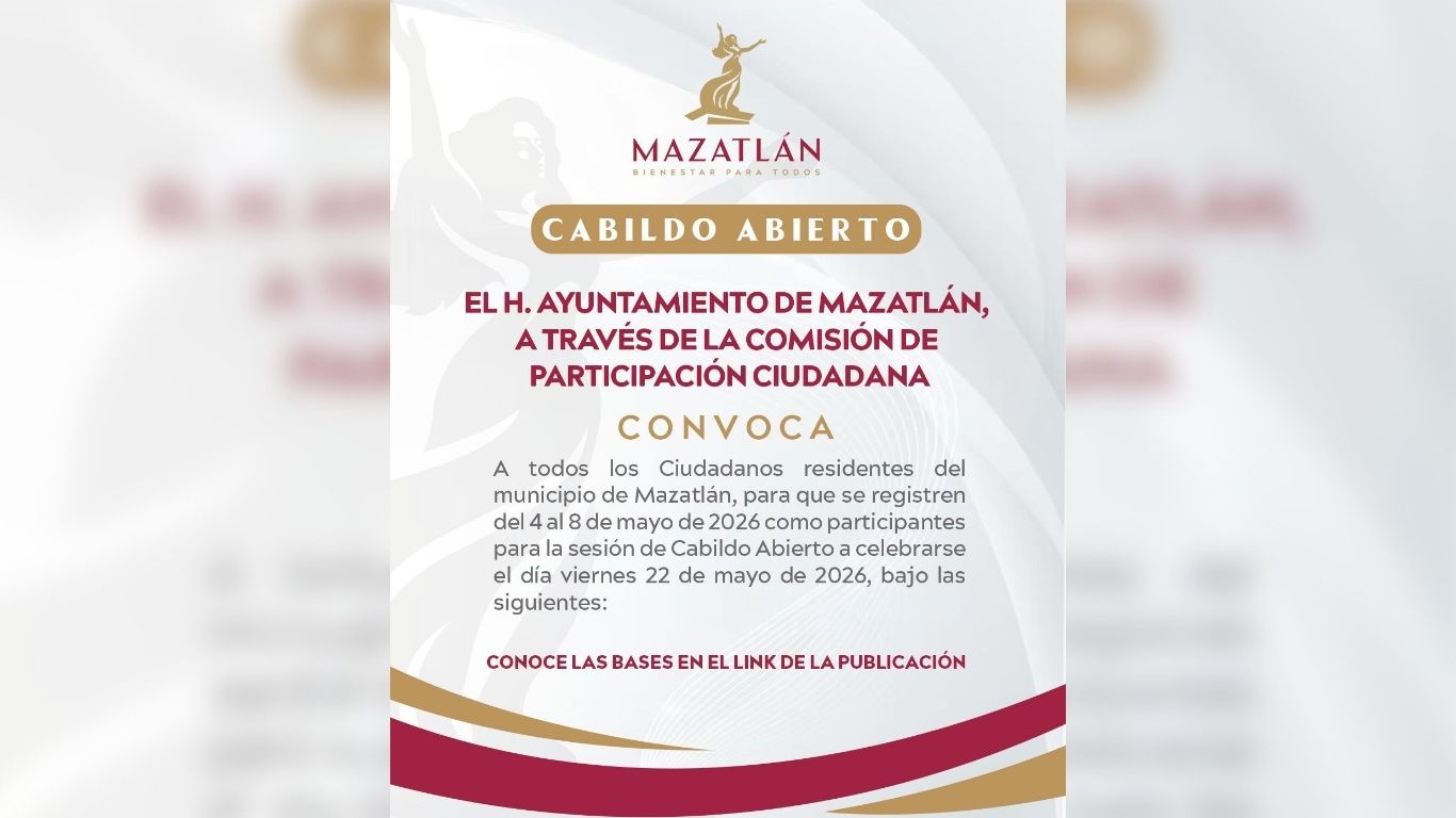 Imagen informativa de Cabildo Abierto impulsado por gobierno de Mazatlán