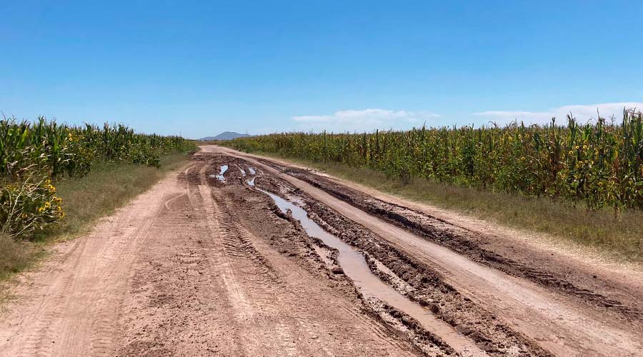 Camino de terracería que lleva a Tres Garantías, JJR