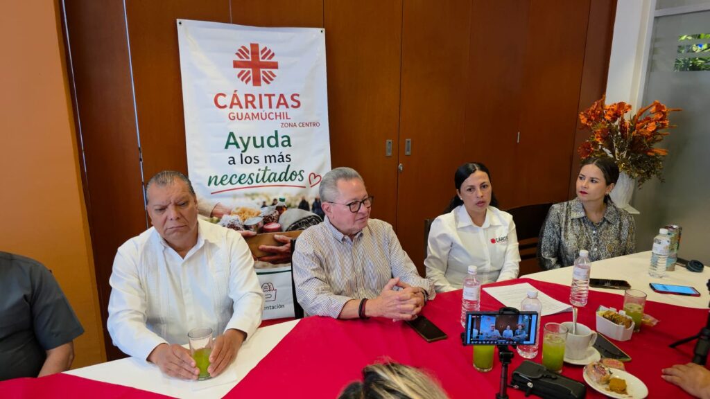Conferencia de prensa de Cáritas en Guamúchil
