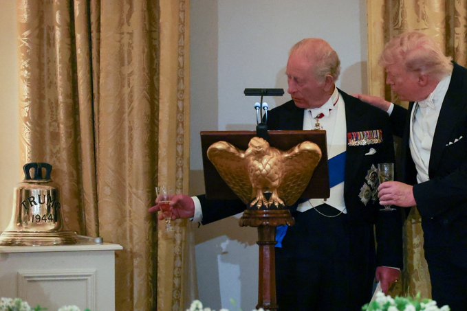 “Si EU necesita ayuda, solo debe hacerla sonar”: El histórico obsequio del rey Carlos III a Trump