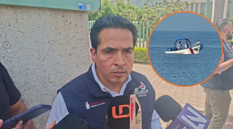 En grande Roy Navarrete Cuevas y en circulo embarcación en el mar