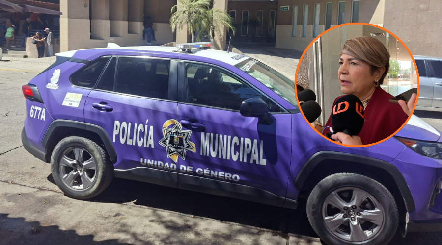 Cecilia Ramírez y una patrulla de la unidad de género