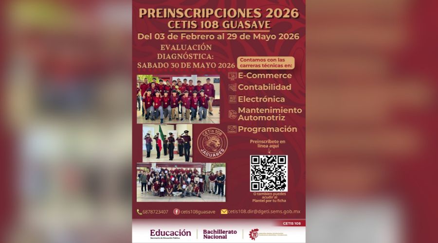 Banner publicitario de Cetis 108 en Guasave