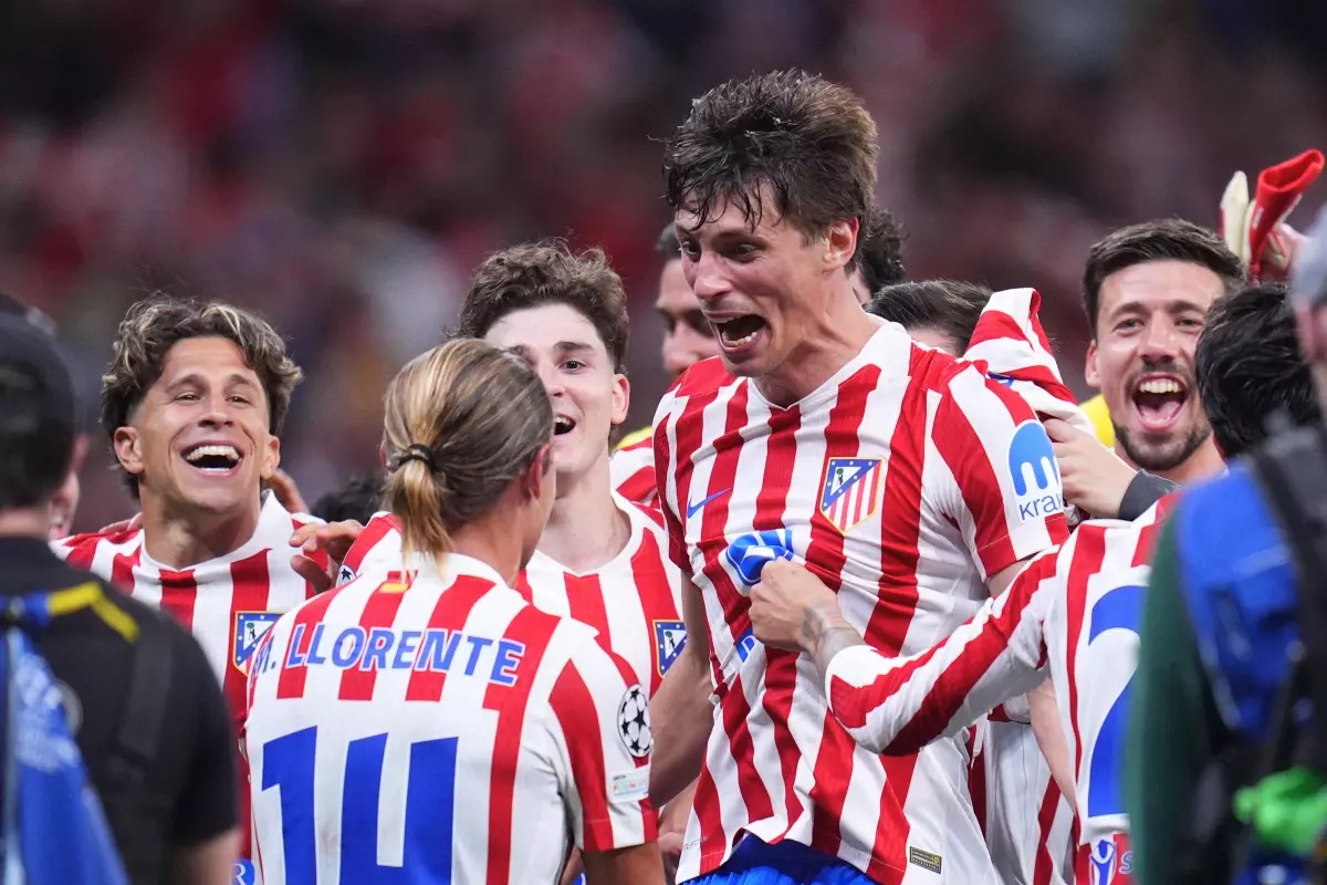 Jugadores del Atlético de Madrid Festejando