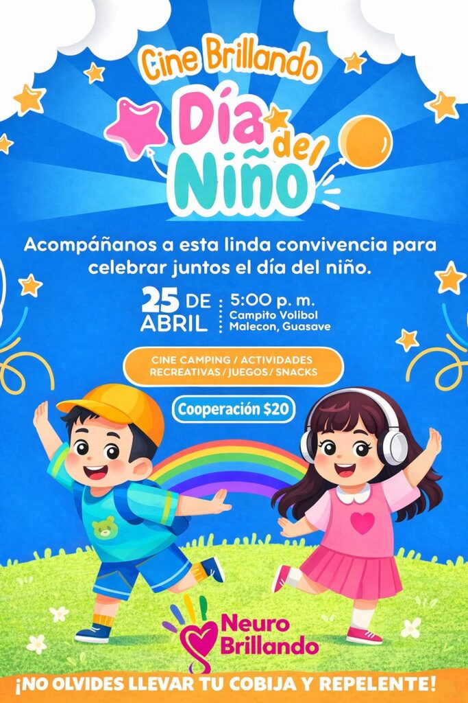 Flyer de la invitación del día del niño en Guasave